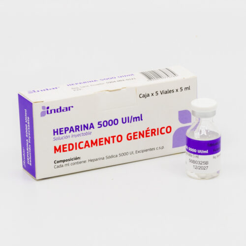 Heparina Sódica 5000 UI/ml caja 5 viales